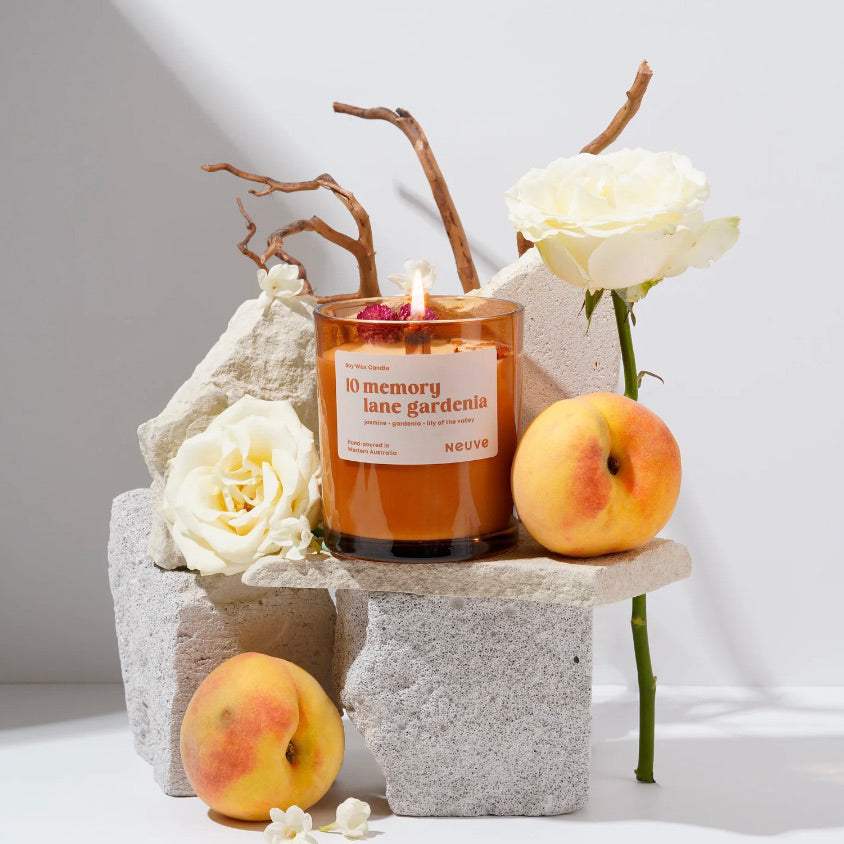 10. Memory Lane Gardenia Soy Candle