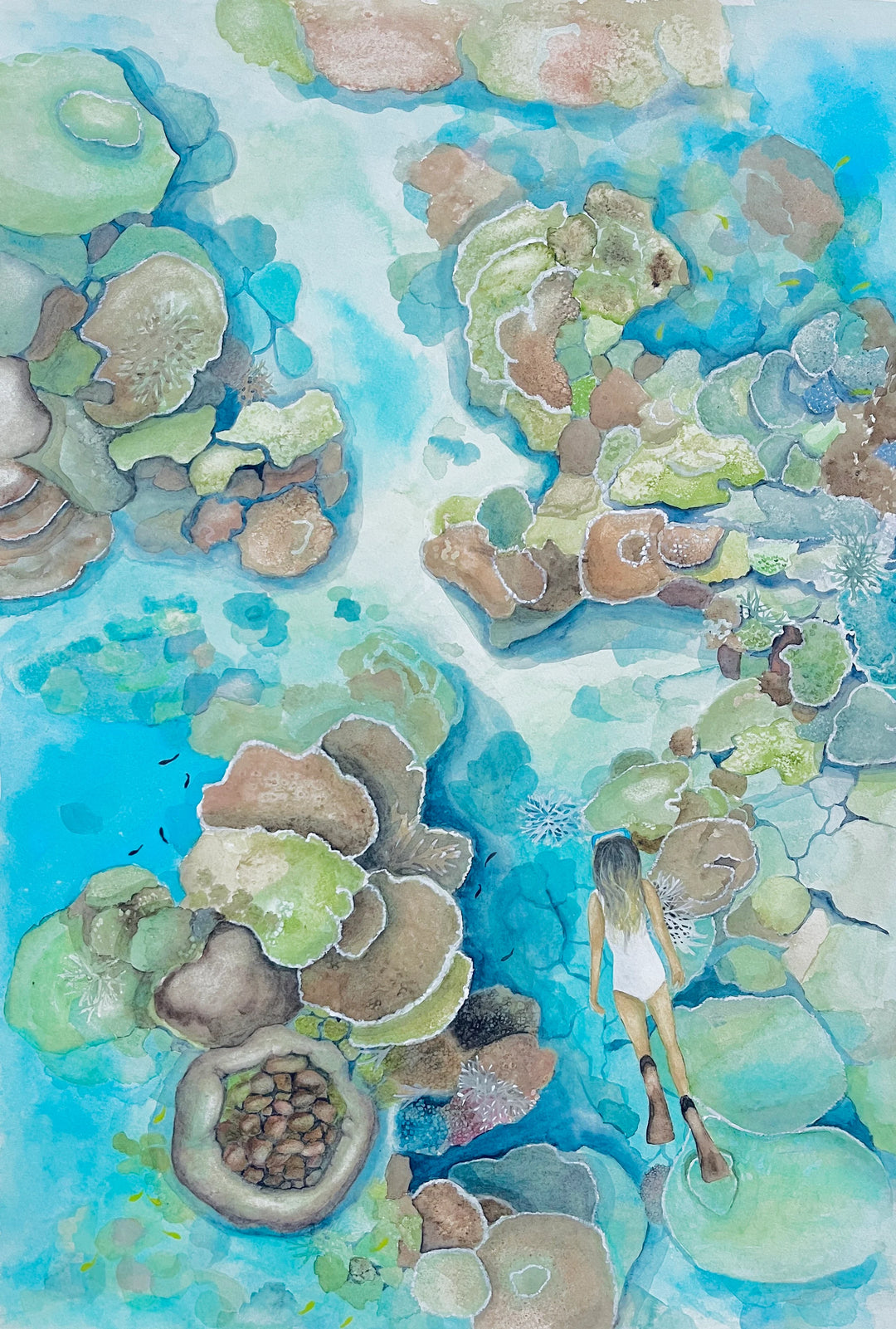 Snorkelling A3 Print