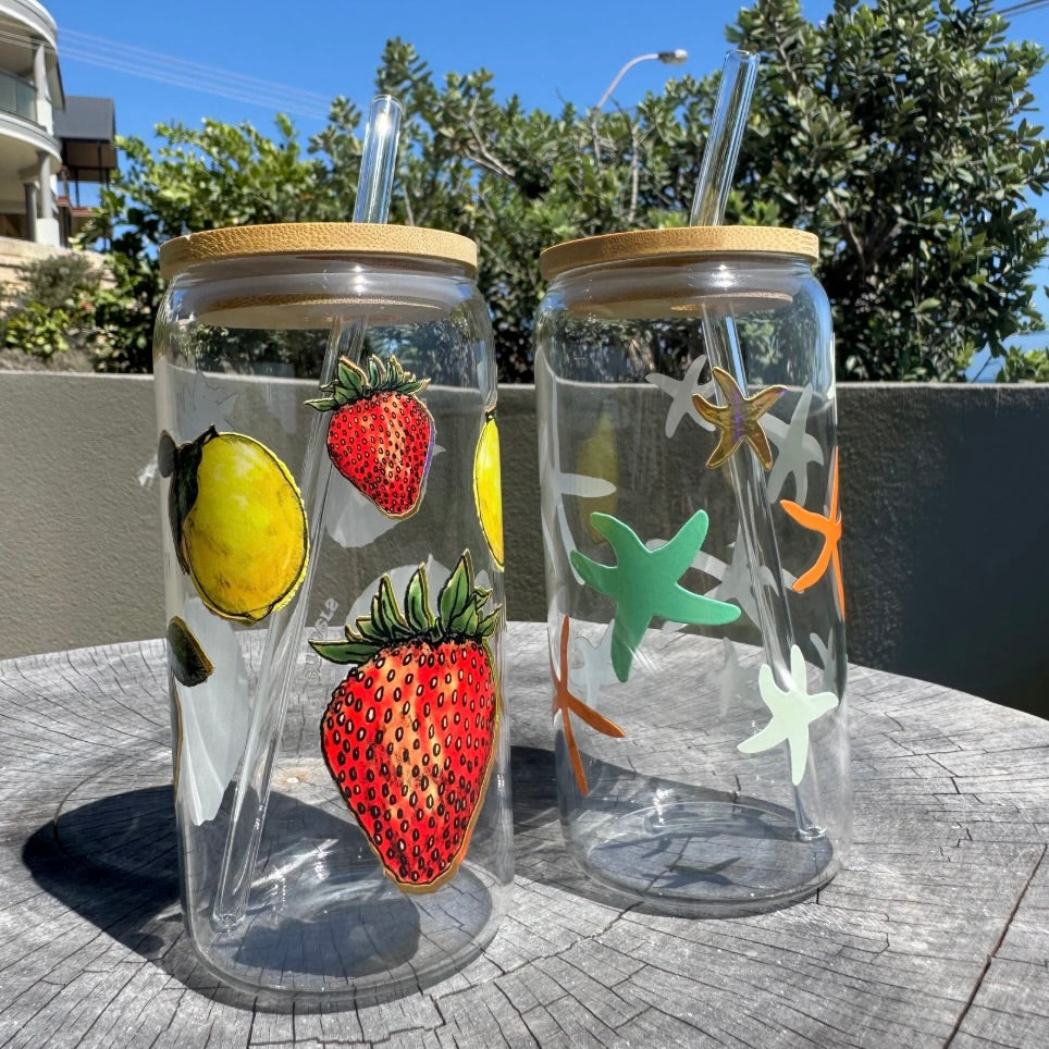 Summer Fruits Glass Tumbler