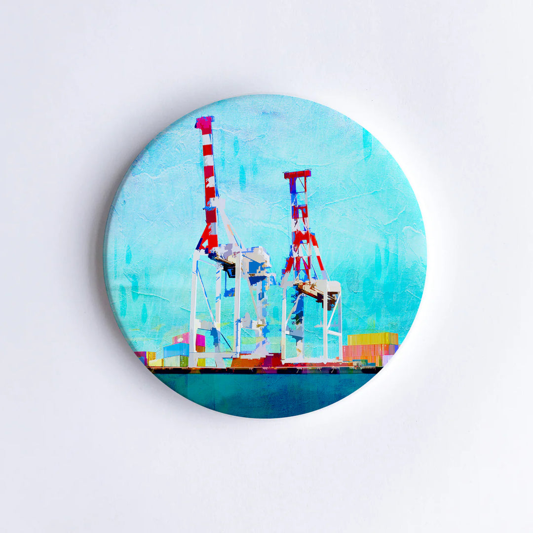 Fremantle Port Cranes Ceramic Coaster