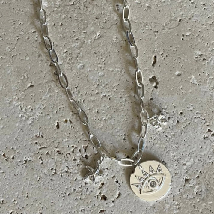 Silver Stargazer Charm Necklace