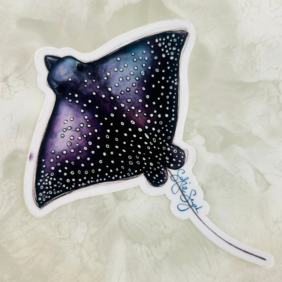 Whitespotted Eagle Ray Sticker – Cafe Collective WA