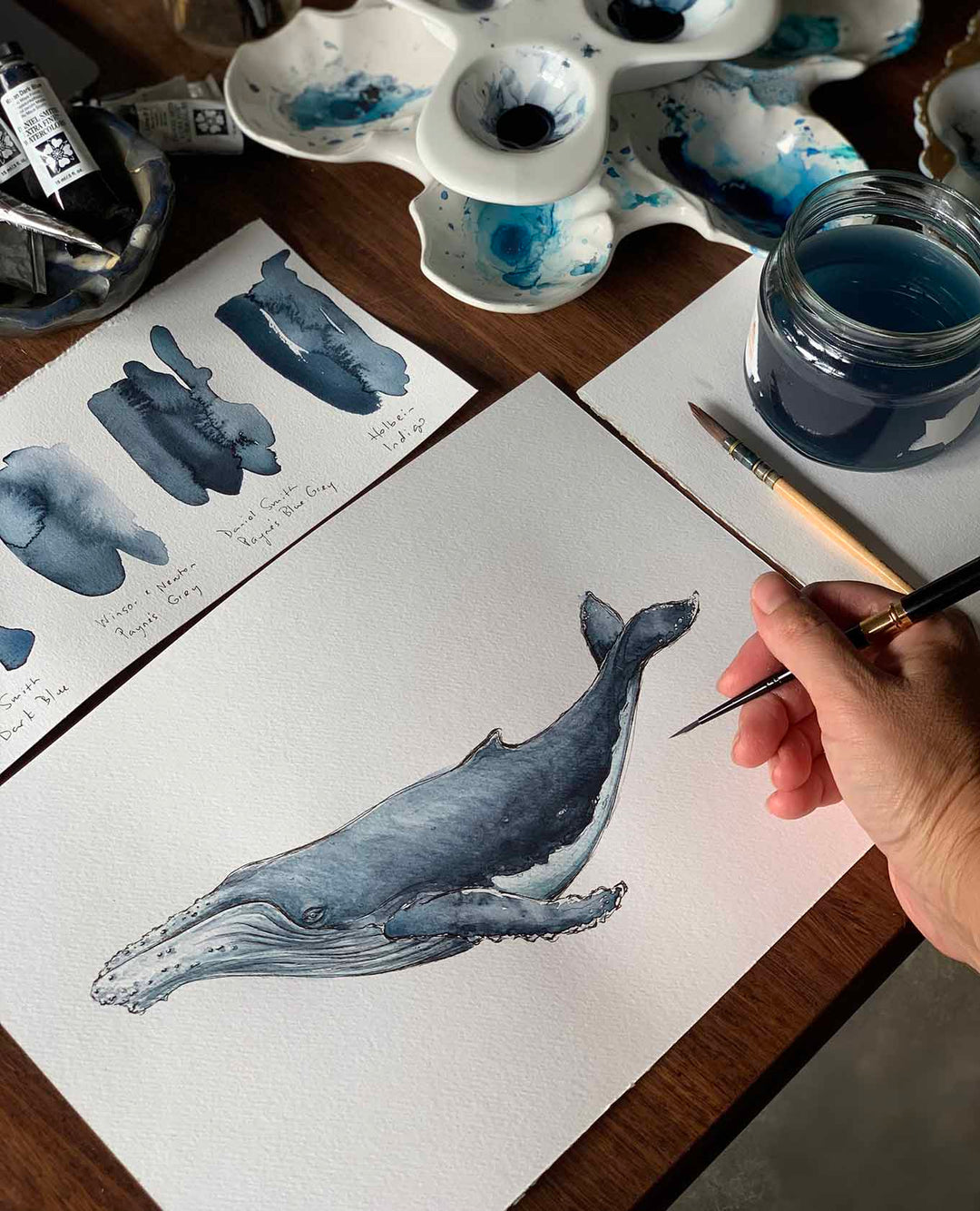 Harry the Humpback Whale Watercolour Eco Art Print