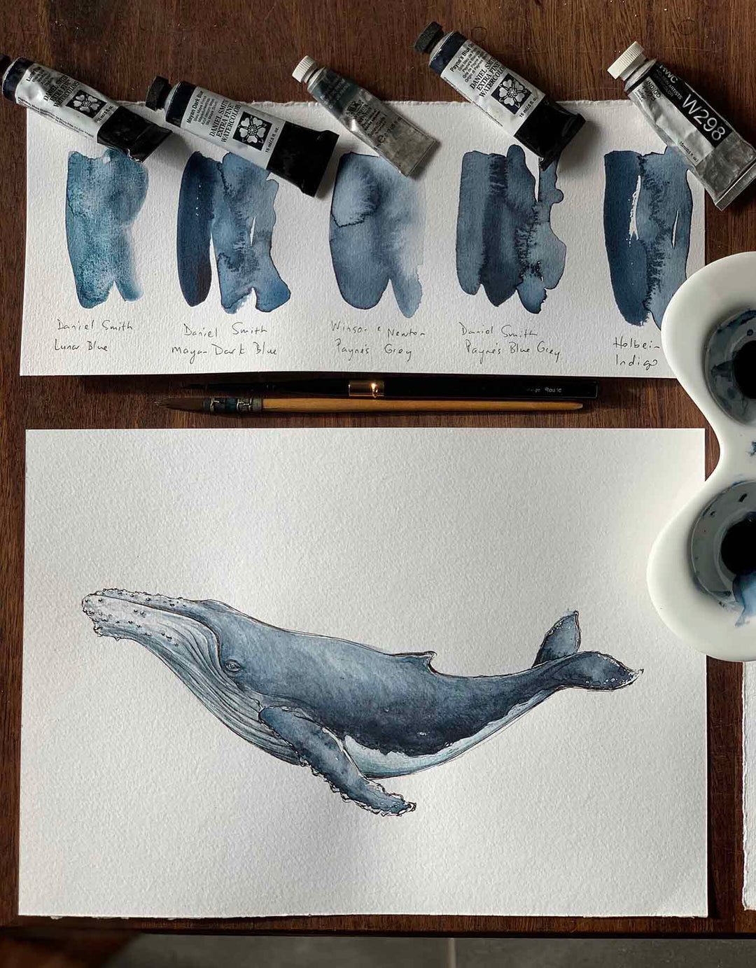 Harry the Humpback Whale Watercolour Eco Art Print