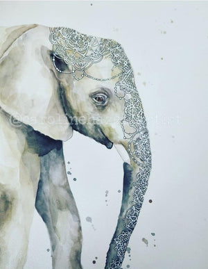 Caroline Hazell A4 Elephant Print